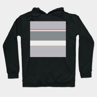 A fine layout of Alabaster, Grey, Silver and Light Grey stripes. Hoodie